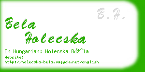 bela holecska business card